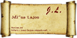 Jósa Lajos névjegykártya